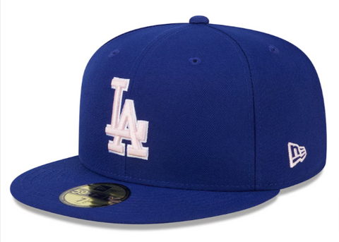 Los Angeles Dodgers Fitted New Era 59Fifty On Field 2024 Mother's Day Hat Pink UV