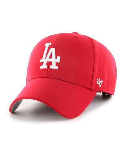 Los Angeles Dodgers Adjustable '47 Brand MVP Cap Hat Velcro Red