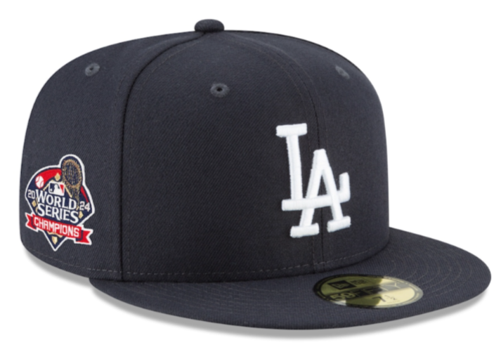 Los Angeles Dodgers Fitted New Era 59Fifty 2024 World Series Champions Navy Cap Hat - THE 4TH QUARTER