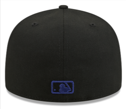 Los Angeles Dodgers Fitted New Era 59Fifty Blue Logo Black Cap Hat Grey UV