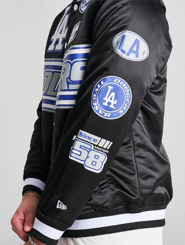 Los Angeles Dodgers Mens Jacket New Era Button Down Rally Drive Black - THE 4TH QUARTER