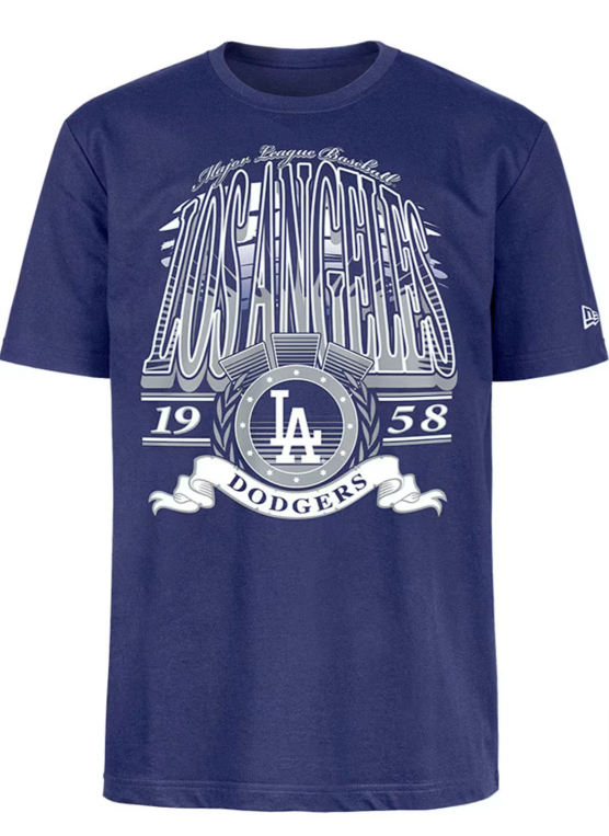 Los Angeles Dodgers Mens T-Shirt New Era Sport Classics Blue Tee - THE 4TH QUARTER
