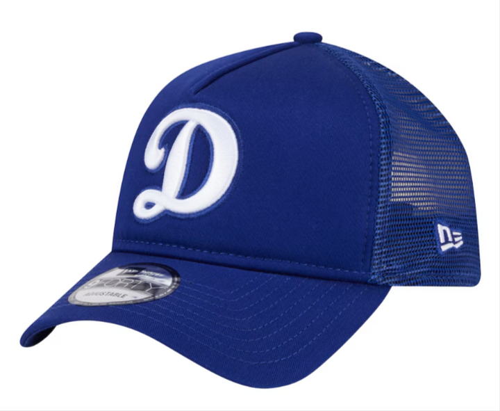 Los Angeles Dodgers Snapback New Era 9Forty D Logo A-Frame Mesh Trucker Blue Cap Hat - THE 4TH QUARTER