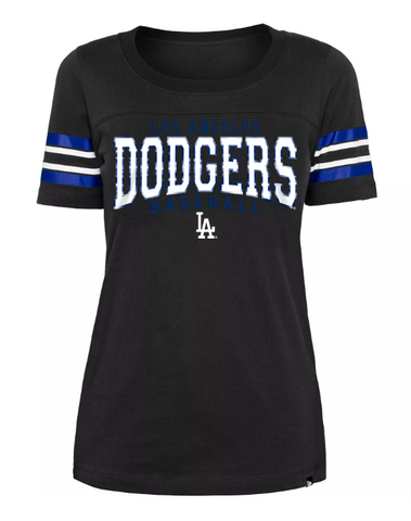 Los Angeles Dodgers Womens New Era T-Shirt Block Crew Neck Black