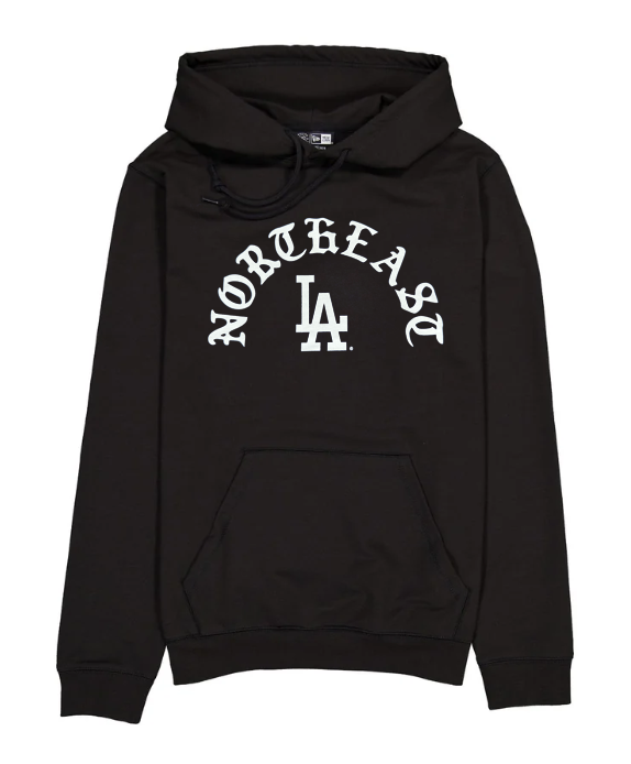 Los Angeles Dodgers Mens Sweatshirt New Era Northeast Pullover Hoodie BLACK - THE 4TH QUARTER