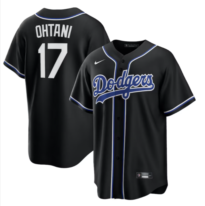Los Angeles Dodgers Men's Shohei Ohtani #17 Black Blue Replica Jersey - THE 4TH QUARTER