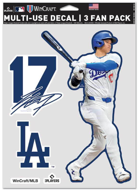 Los Angeles Dodgers Multi-Use Decal 3 Fan Pack Shohei Ohtani - THE 4TH QUARTER