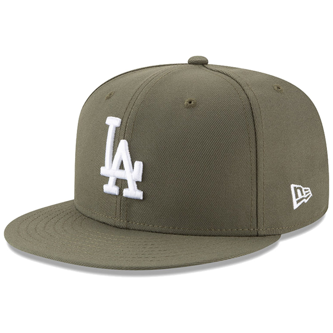 Los Angeles Dodgers Snapback New Era 9Fifty Basic Olive Green Cap Hat - THE 4TH QUARTER