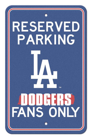 Los Angeles Dodgers Fans Only Parking Sign Bar Decor