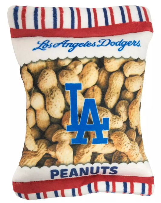 Los Angeles Dodgers Pet Dog Plush Peanut Bag Toy - THE 4TH QUARTER