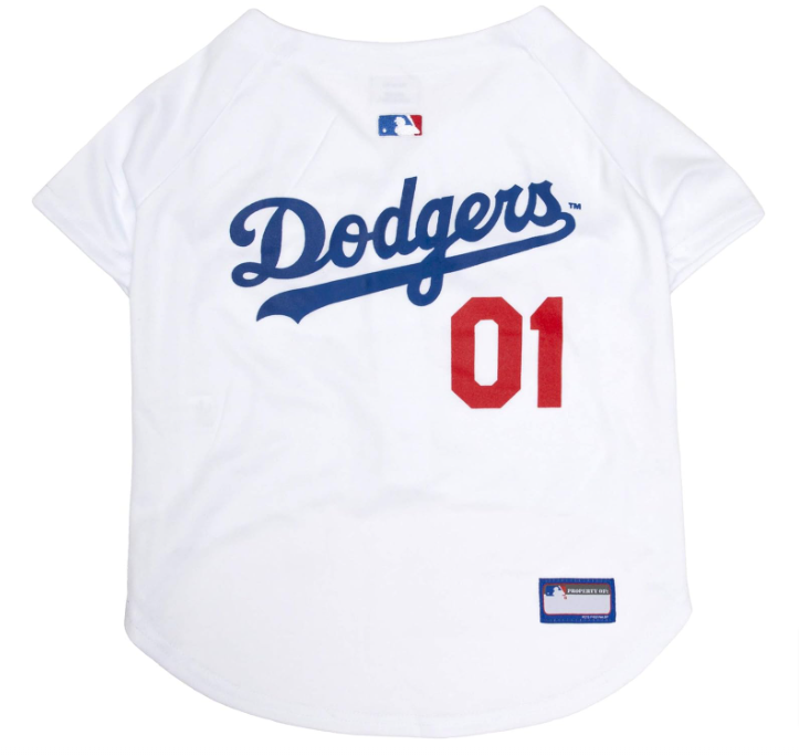Los Angeles Dodgers Pet White Jersey - THE 4TH QUARTER