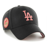 Los Angeles Dodgers Velcro '47 Brand MVP Adjustable Cap Hat Pink Logo 1980 ASG Black