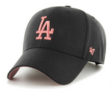 Los Angeles Dodgers Velcro '47 Brand MVP Adjustable Cap Hat Pink Logo 1980 ASG Black