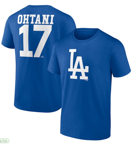 Los Angeles Dodgers Mens T-Shirt Fanatics Shohei Ohtani Player Tee Blue