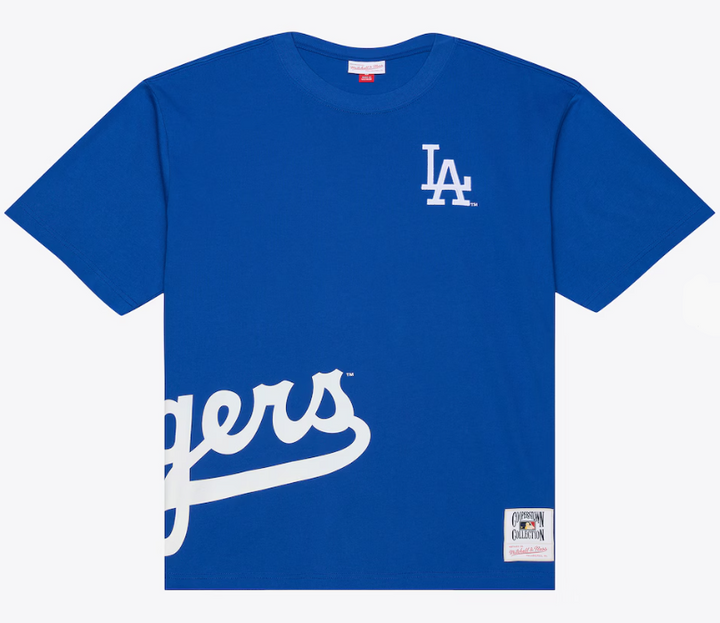 Los Angeles Dodgers Mens T-Shirt Mitchell &amp; Ness Royal Playoff Win Premium Tee - THE 4TH QUARTER