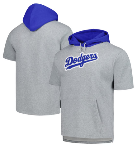 Los Angeles Dodgers Mens Mitchell & Ness Postgame Short Sleeve Pullover Hoodie