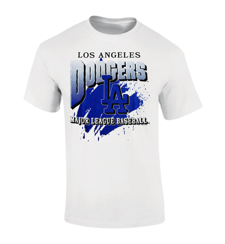 Los Angeles Dodgers Mens T-Shirt Mitchell & Ness White Classic Premium Tee - THE 4TH QUARTER