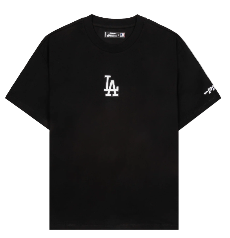 Los Angeles Dodgers Mens T-Shirt Pro Standard Center Logo Tee Black - THE 4TH QUARTER
