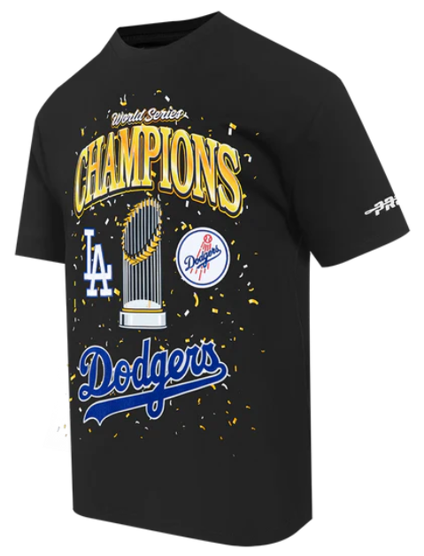 Los Angeles Dodgers Mens Pro Standard 2025 World Series Champions Premium T-Shirt - Black - THE 4TH QUARTER
