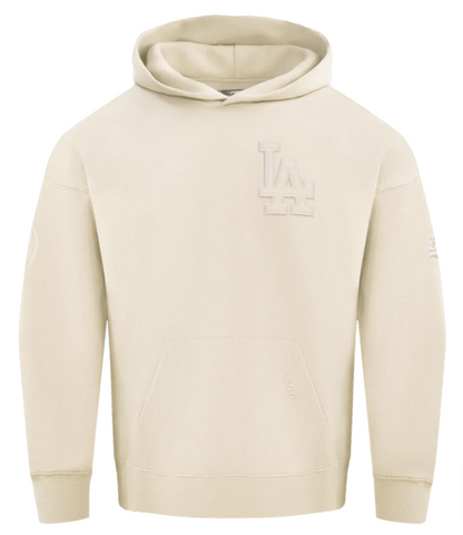Los Angeles Dodgers Mens Sweatshirt Pro Standard Nuetral Drop Shoulder Pullover Hoodie Eggshell