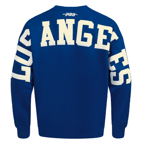 Los Angeles Dodgers Mens Sweatshirt Pro Standard Drop Shoulder Wingspan Crew Neck