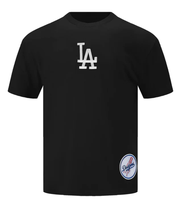 Los Angeles Dodgers Mens T-Shirt Pro Standard Wingspan Tee Black - THE 4TH QUARTER