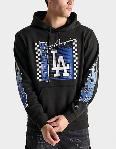 Los Angeles Dodgers Mens Sweatshirt New Era Rally Drive Hoodie Black