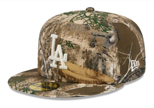 Los Angeles Dodgers Fitted New Era 59Fifty RealTree Cap Hat Grey UV