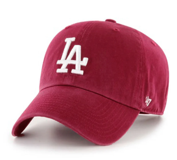 Los Angeles Dodgers Strapback '47 Brand Clean Up Adjustable Cap Hat Cardinal - THE 4TH QUARTER