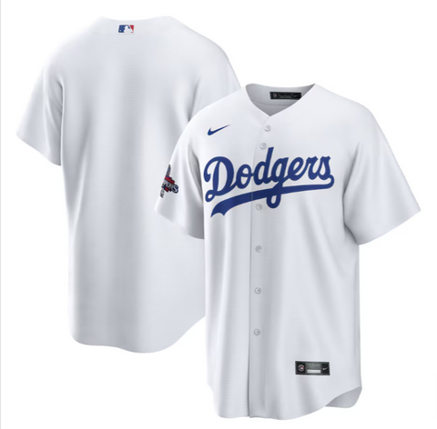 Los Angeles Dodgers Men's 2024 World Series Champions Replica Jersey White