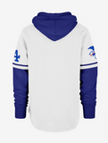 Los Angeles Dodgers Mens Sweatshirt '47 Brand Trifecta Shortstop Pullover Hoodie White