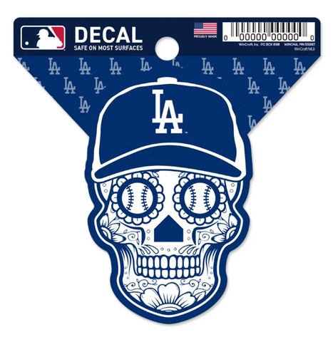 Los Angeles Dodgers 3" x 4" Sugar Skull Decal
