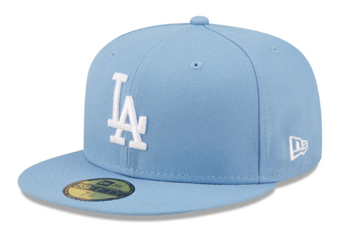 Los Angeles Dodgers Fitted New Era 59FIFTY Sky Blue Cap Hat Grey UV