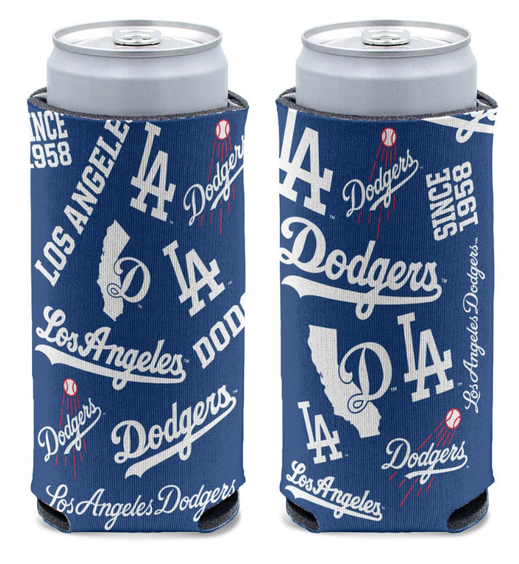 Los Angeles Dodgers 12oz SLIM Scatterprint Can Cooler Kaddy Holder - THE 4TH QUARTER