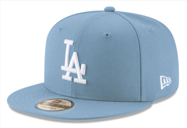 Los Angeles Dodgers Snapback New Era 9Fifty Basic Sky Cap Hat Grey UV - THE 4TH QUARTER