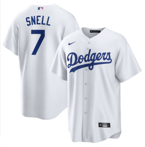 Los Angeles Dodgers Men's Snell #7 White Home Replica Jersey