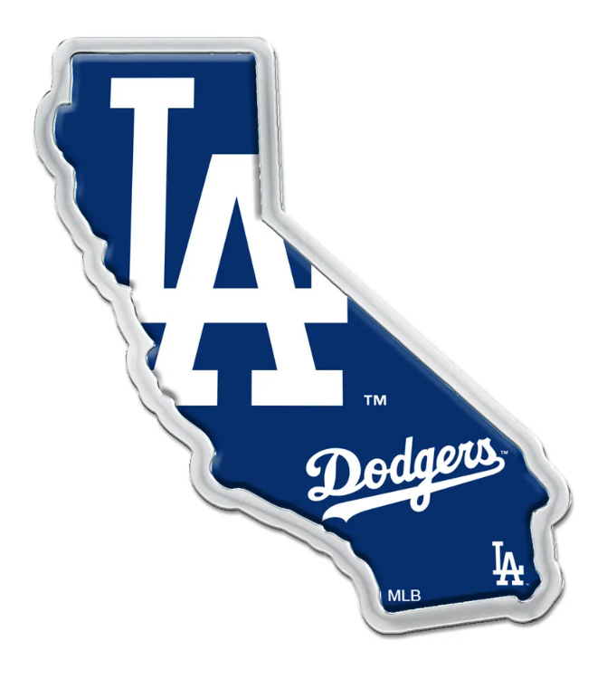 Los Angeles Dodgers Chrome State Metal Domed Emblem - THE 4TH QUARTER
