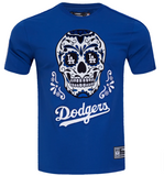 Los Angeles Dodgers Mens T-Shirt Pro Standard Sugar Skull Single Jersey Striped Top Tee