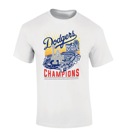 Los Angeles Dodgers Mens T-Shirt New Era World Series 2024 SUNSET White Tee