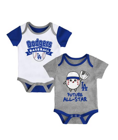 Los Angeles Dodgers Infant New Born (0/3-6/9 Months) Triple Hit Creeper 2-Pack Set