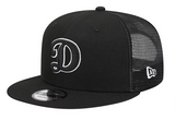 Los Angeles Dodgers D Logo Snapback New Era Black Mesh Trucker Cap Hat Grey UV