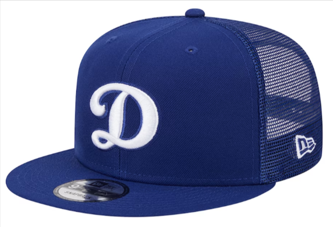 Los Angeles Dodgers Snapback D Logo Trucker New Era Mesh 9Fifty Blue Cap Hat - THE 4TH QUARTER