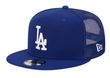 Los Angeles Dodgers Snapback New Era Blue Mesh Trucker Cap Hat Grey UV