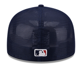 Los Angeles Dodgers Fitted New Era 59Fifty Classic Mesh Trucker Navy Cap Hat Grey UV