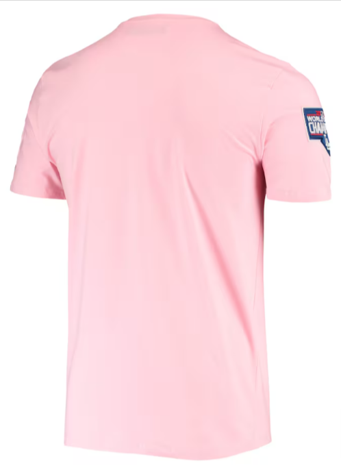 Los Angeles Dodgers Mens T-Shirt Pro Standard Chenille Tee University Pink - THE 4TH QUARTER