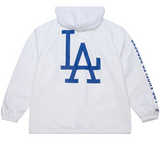 Los Angeles Dodgers Mens Mitchell & Ness Vintage Full-Snap Coaches Hooded Jacket White