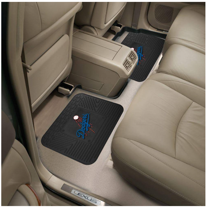 Los Angeles Dodgers Auto Car Mat Black Heavy Duty 2-Piece 14 in. x 17 in. Vinyl Utility Mat - THE 4TH QUARTER