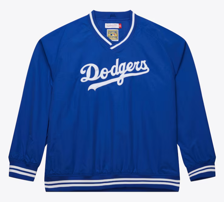 Los Angeles Dodgers Mens Jacket Pullover Mitchell & Ness Wordmark