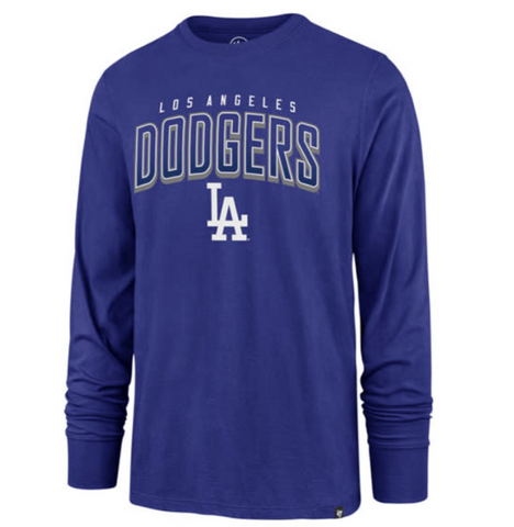 Los Angeles Dodgers Mens T-Shirt '47 Brand Walk Off Blue Long Sleeve Tee