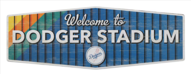 Los Angeles Dodgers Welcome 10" x 28" Traditions Wood Sign Wall Decor - THE 4TH QUARTER
